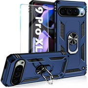 MYKOMI for Google Pixel 9 Pro XL Case with Screen Protector, Military Grade Pixel 9 Pro XL Phone Case Rugged Shockproof Heavy Duty Protective Cover Kickstand Magnetic Ring Holder for Google 9 Pro XL
